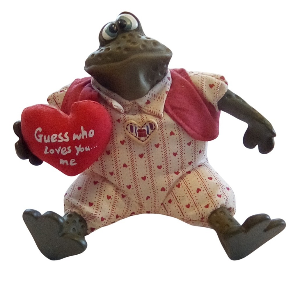 Russ Berrie, Prince Charming Frog & Valentine Heart Figurine 2005 Collectible - Picture 5 of 12